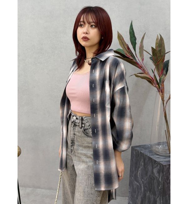 EVRIS「SUNNYチェックオーバーサイズシャツ」|シャツ・ブラウス|