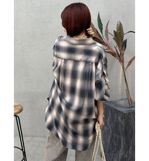 EVRIS「SUNNYチェックオーバーサイズシャツ」|シャツ・ブラウス|