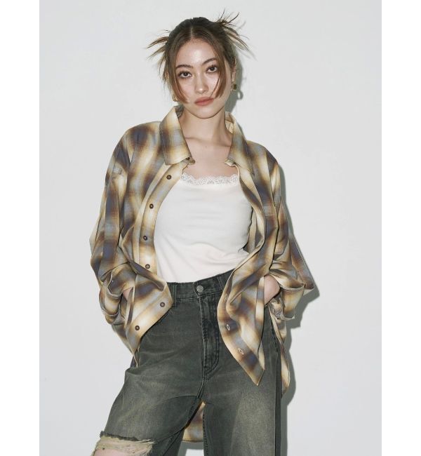 EVRIS「SUNNYチェックオーバーサイズシャツ」|シャツ・ブラウス|
