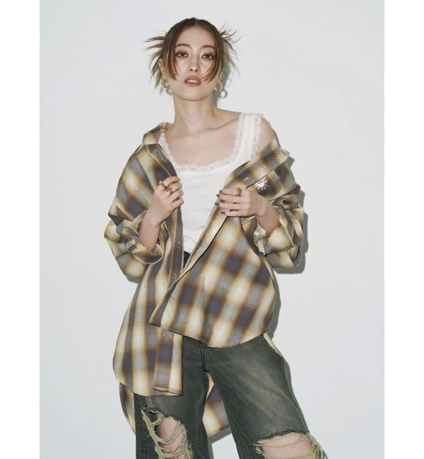 EVRIS「SUNNYチェックオーバーサイズシャツ」|シャツ・ブラウス|