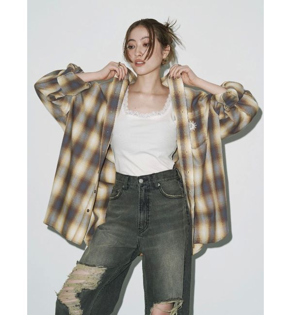 EVRIS「SUNNYチェックオーバーサイズシャツ」|シャツ・ブラウス|