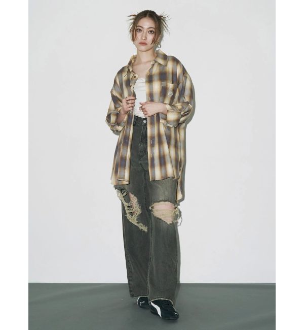 EVRIS「SUNNYチェックオーバーサイズシャツ」|シャツ・ブラウス|