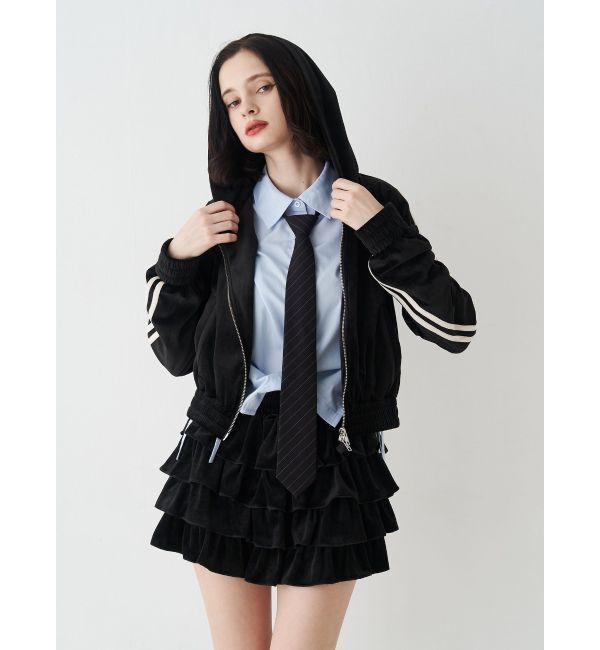 jouetie「ベロアコンパクトラインZIPフーディ【セットアップ対応】」|パーカー|