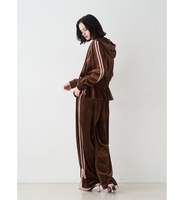 jouetie「ベロアコンパクトラインZIPフーディ【セットアップ対応】」|パーカー|