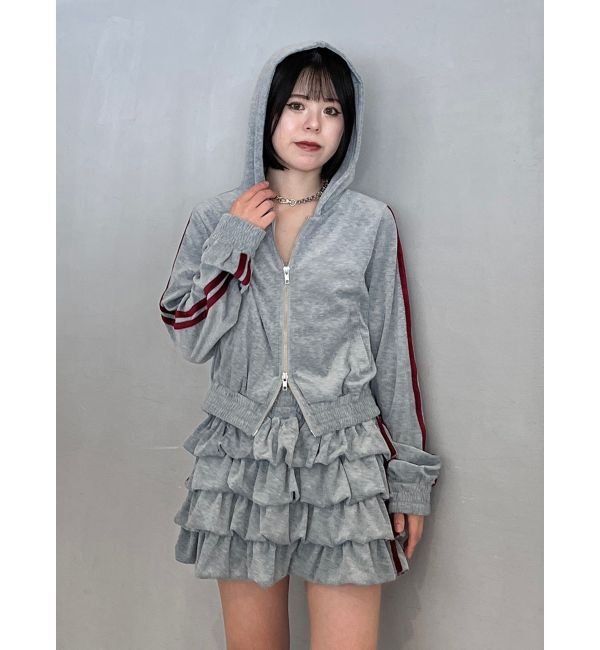 jouetie「ベロアコンパクトラインZIPフーディ【セットアップ対応】」|パーカー|