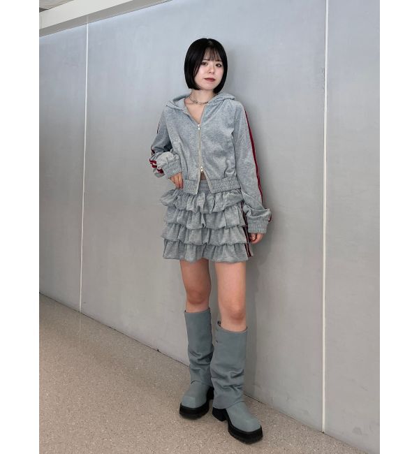 jouetie「ベロアコンパクトラインZIPフーディ【セットアップ対応】」|パーカー|