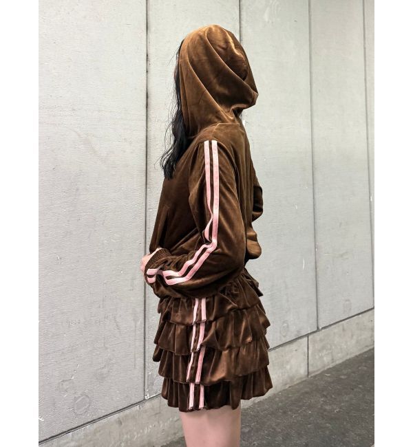 jouetie「ベロアコンパクトラインZIPフーディ【セットアップ対応】」|パーカー|