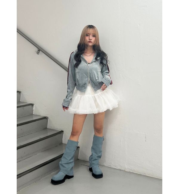 jouetie「ベロアコンパクトラインZIPフーディ【セットアップ対応】」|パーカー|