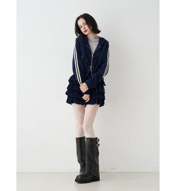 jouetie「ベロアコンパクトラインZIPフーディ【セットアップ対応】」|パーカー|