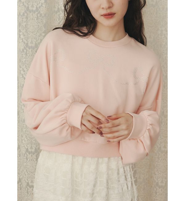 merry jenny「ribbonホットフィックススウェット」|Tシャツ・カットソー|ピンク