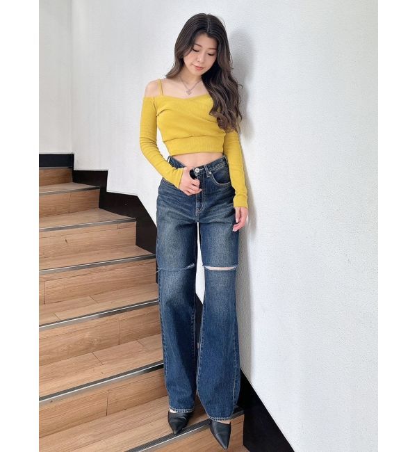 GYDA「カシュクールデザインオフショルトップス」|Tシャツ・カットソー|