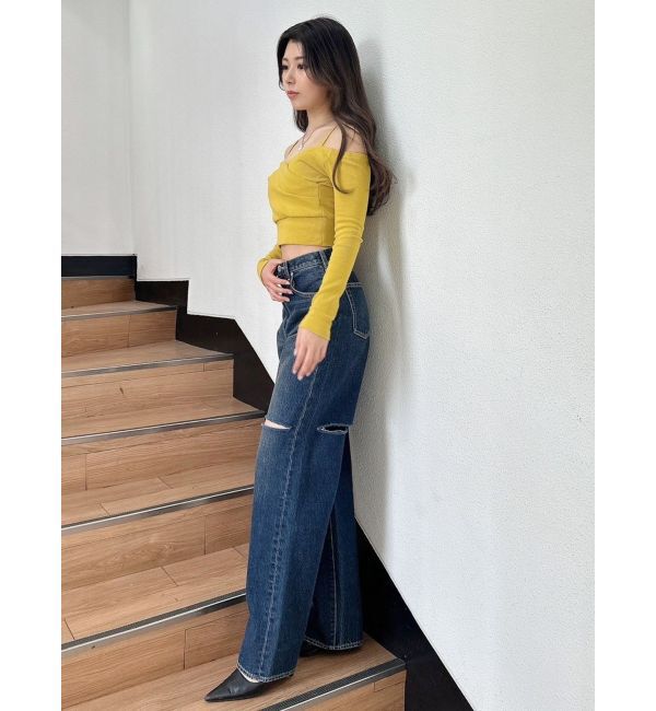 GYDA「カシュクールデザインオフショルトップス」|Tシャツ・カットソー|