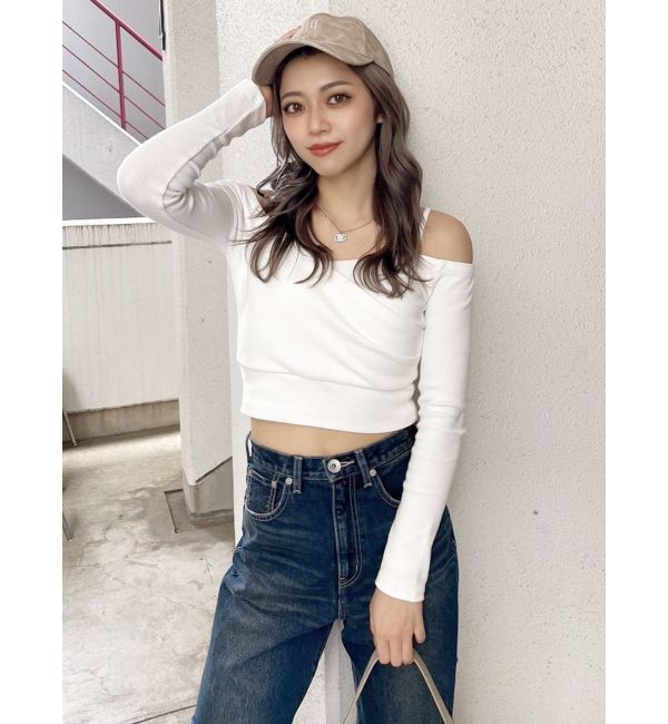 GYDA「カシュクールデザインオフショルトップス」|Tシャツ・カットソー|