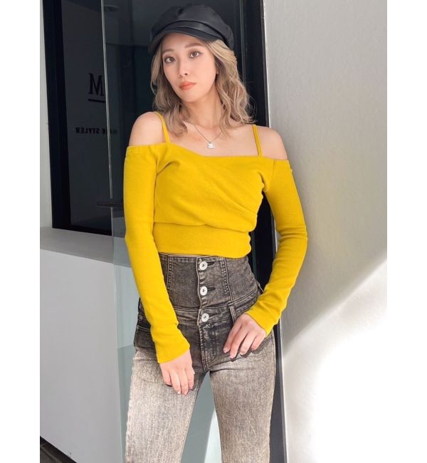 GYDA「カシュクールデザインオフショルトップス」|Tシャツ・カットソー|