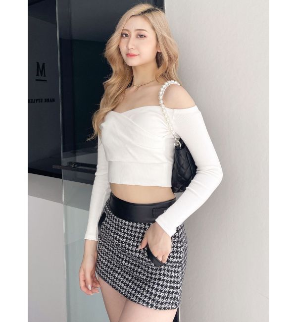 GYDA「カシュクールデザインオフショルトップス」|Tシャツ・カットソー|