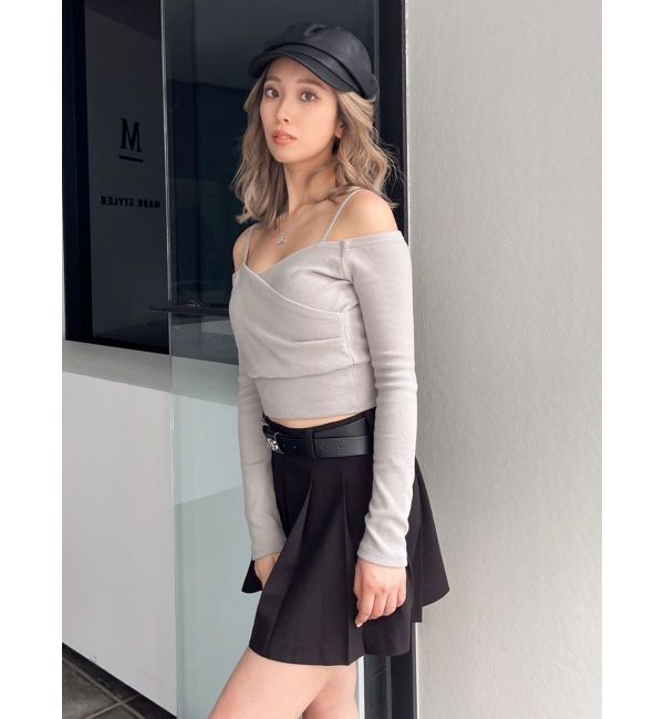 GYDA「カシュクールデザインオフショルトップス」|Tシャツ・カットソー|