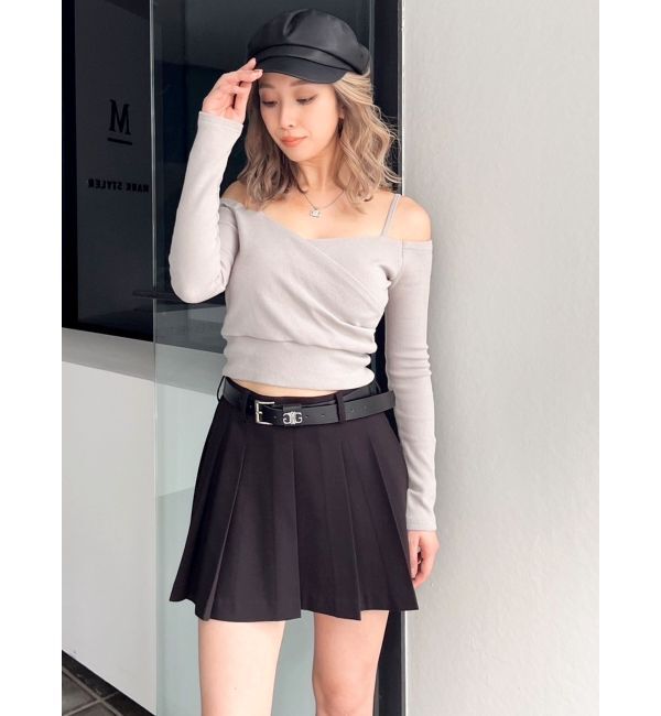 GYDA「カシュクールデザインオフショルトップス」|Tシャツ・カットソー|