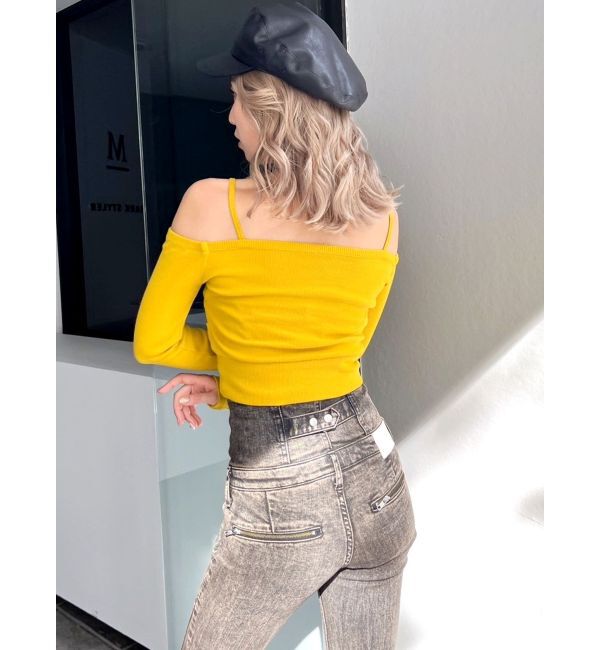 GYDA「カシュクールデザインオフショルトップス」|Tシャツ・カットソー|