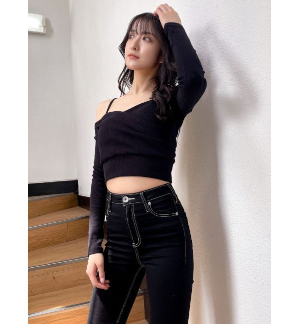 GYDA「カシュクールデザインオフショルトップス」|Tシャツ・カットソー|