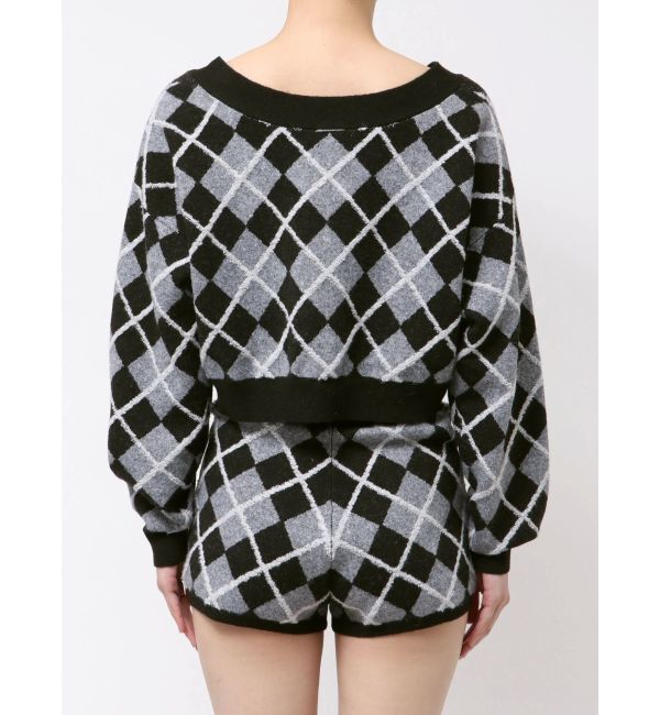 GYDA「アーガイルニットカーディガン」|カーディガン|