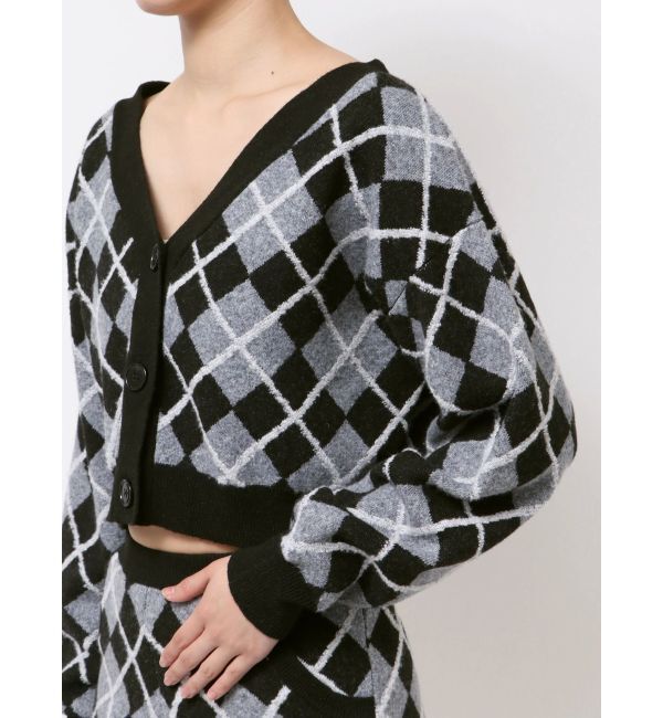 GYDA「アーガイルニットカーディガン」|カーディガン|