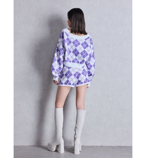 GYDA「アーガイルニットカーディガン」|カーディガン|