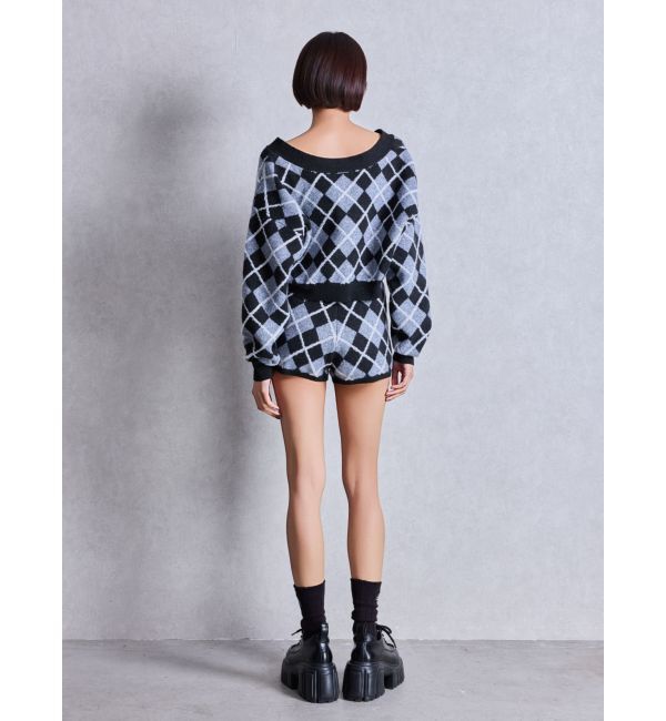 GYDA「アーガイルニットカーディガン」|カーディガン|