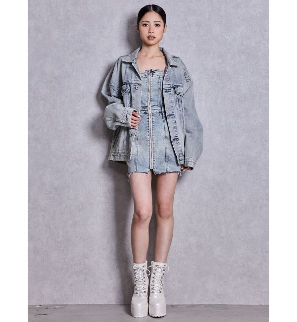 GYDA「shiny lace upタンクソールショートブーツ」|ショートブーツ|