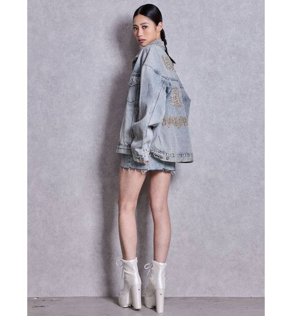 GYDA「shiny lace upタンクソールショートブーツ」|ショートブーツ|