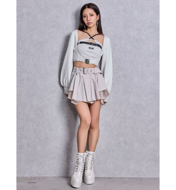 GYDA「shiny lace upタンクソールショートブーツ」|ショートブーツ|