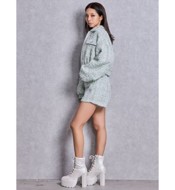 GYDA「shiny lace upタンクソールショートブーツ」|ショートブーツ|