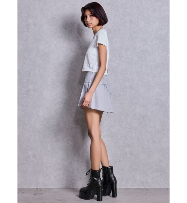 GYDA「shiny lace upタンクソールショートブーツ」|ショートブーツ|