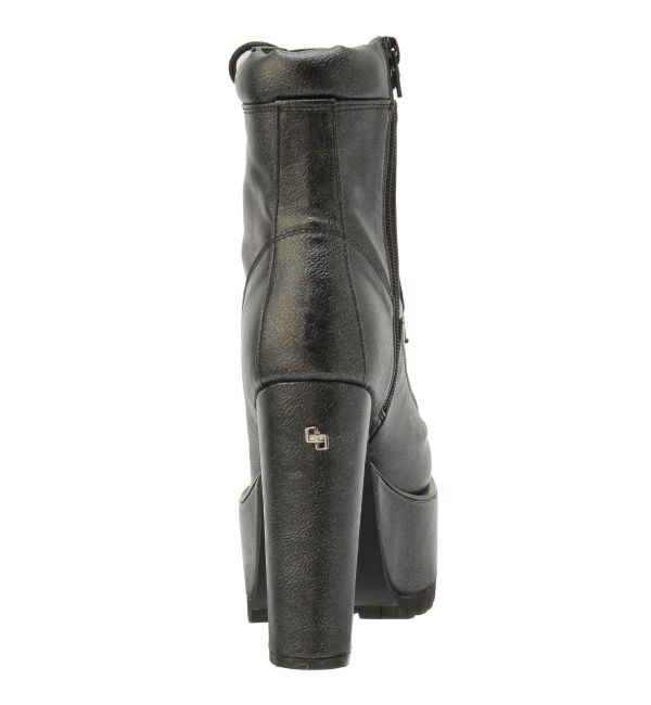 GYDA「shiny lace upタンクソールショートブーツ」|ショートブーツ|