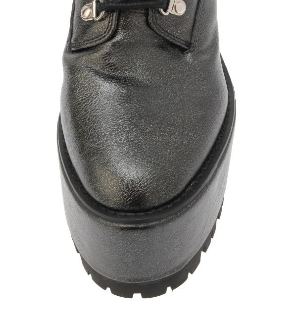 GYDA「shiny lace upタンクソールショートブーツ」|ショートブーツ|