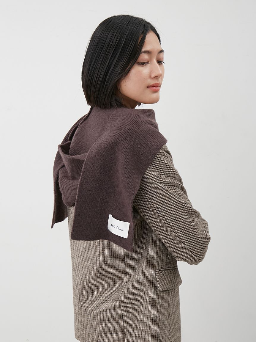 Mila Owen「リブニットフーディマフラー」|マフラー|