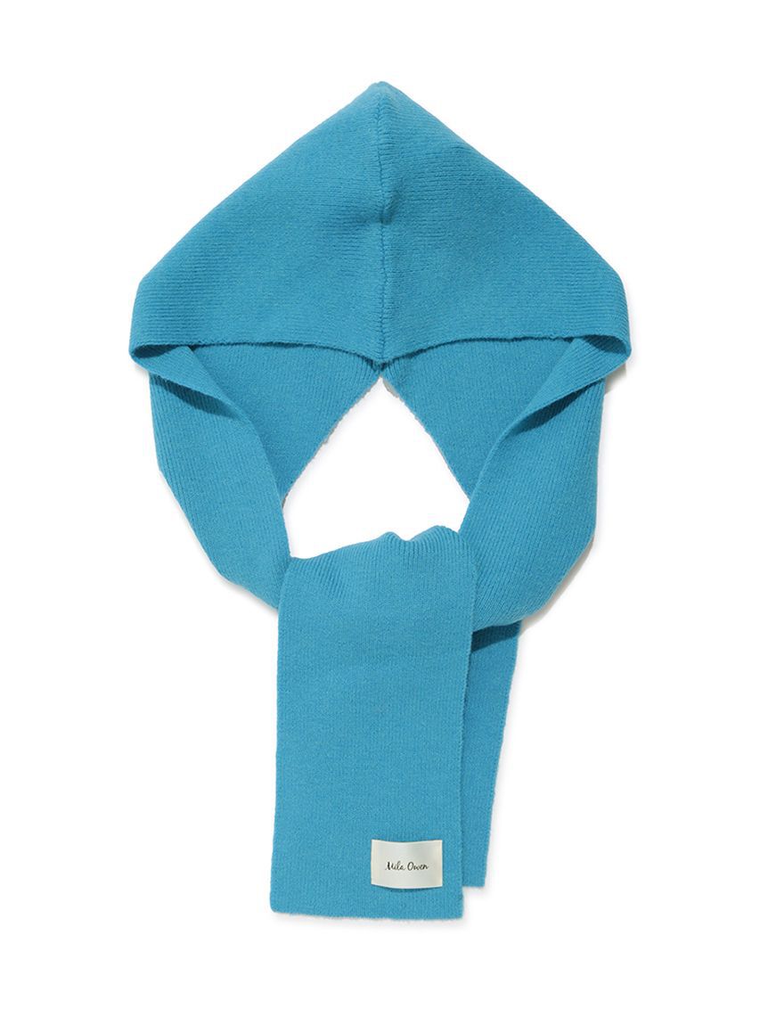 Mila Owen「リブニットフーディマフラー」|マフラー|