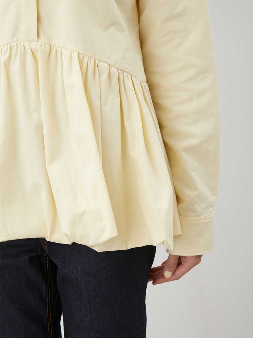 Mila Owen「釦ダウン裾バルーンペプラムシャツ」|シャツ・ブラウス|