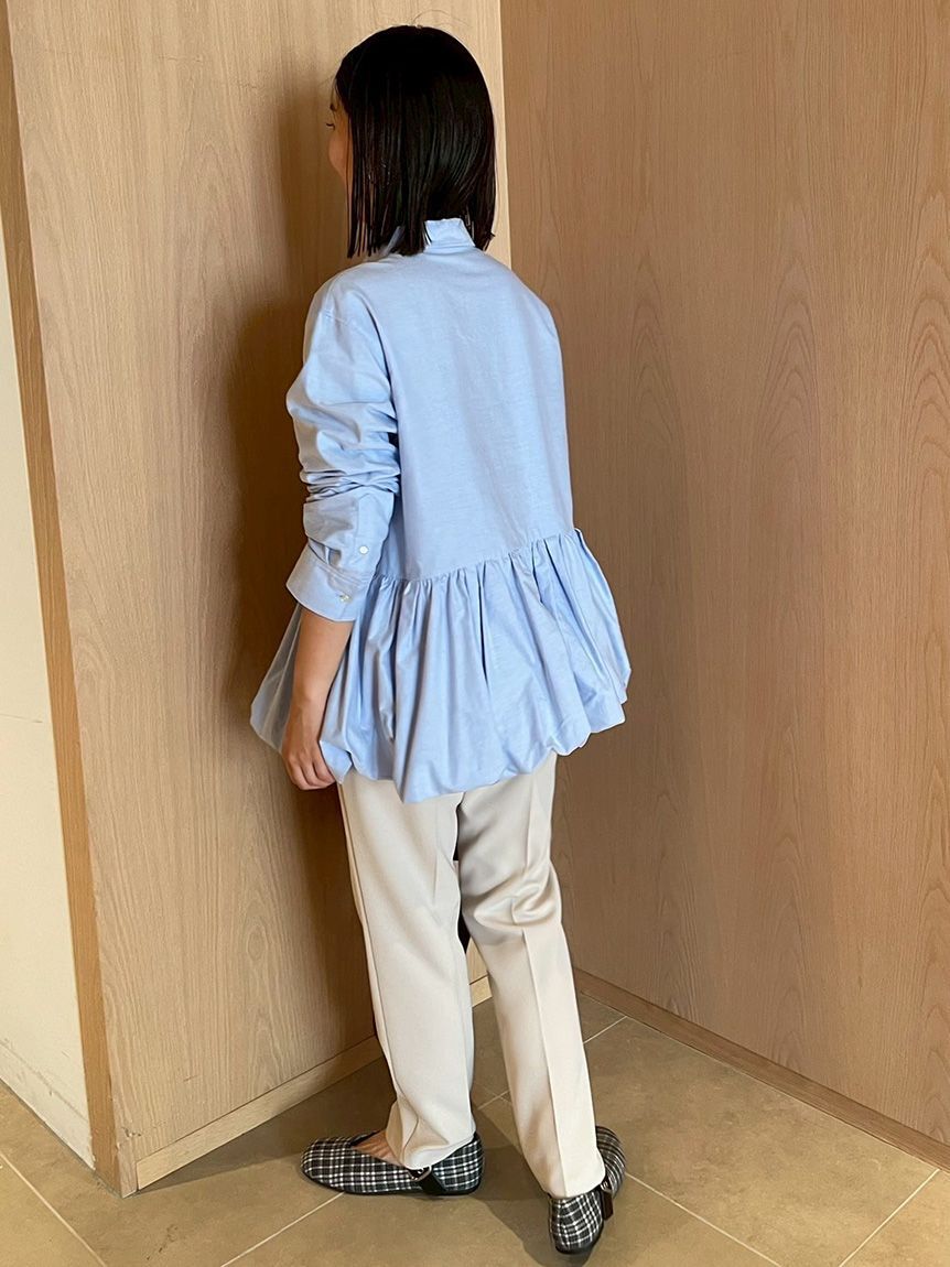 Mila Owen「釦ダウン裾バルーンペプラムシャツ」|シャツ・ブラウス|