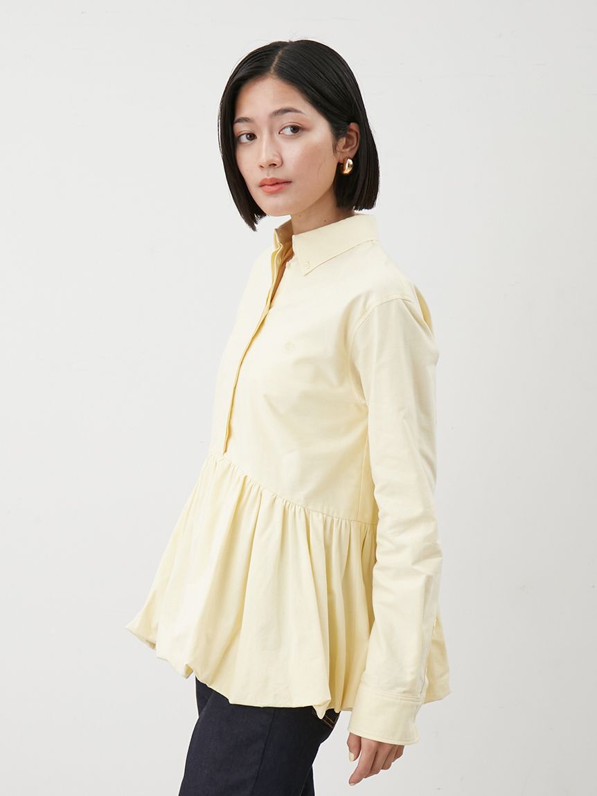 Mila Owen「釦ダウン裾バルーンペプラムシャツ」|シャツ・ブラウス|