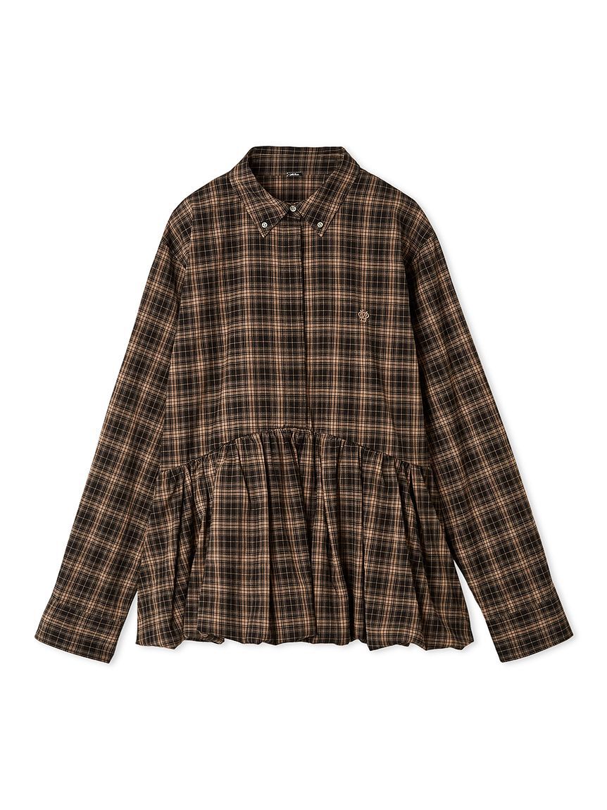 Mila Owen「釦ダウン裾バルーンペプラムシャツ」|シャツ・ブラウス|CHECK