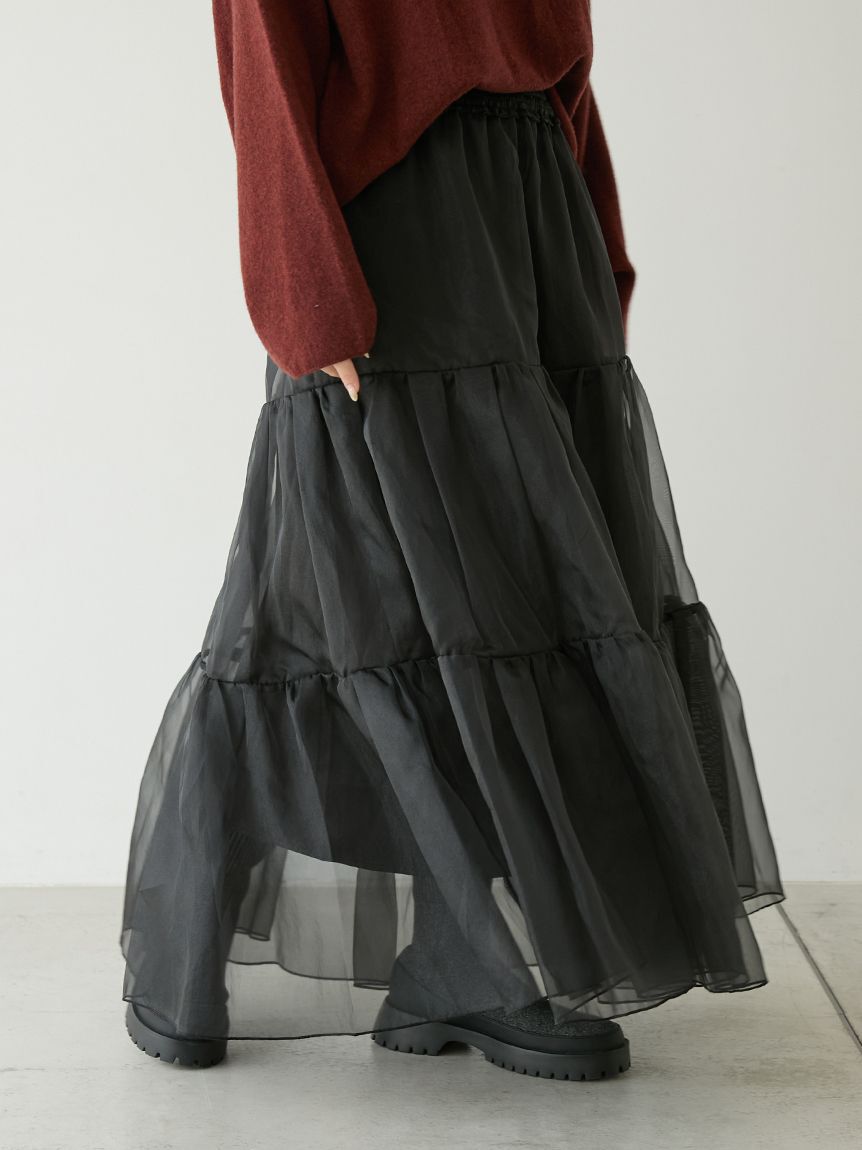 emmi atelier「チュールボリュームシアースカート」|スカート|BLK