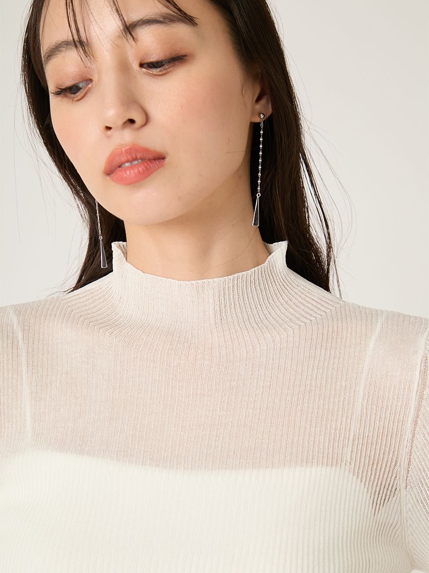 FRAY I.D「シアーハイネックニットプルオーバー／ウォッシャブル」|ニット・セーター|