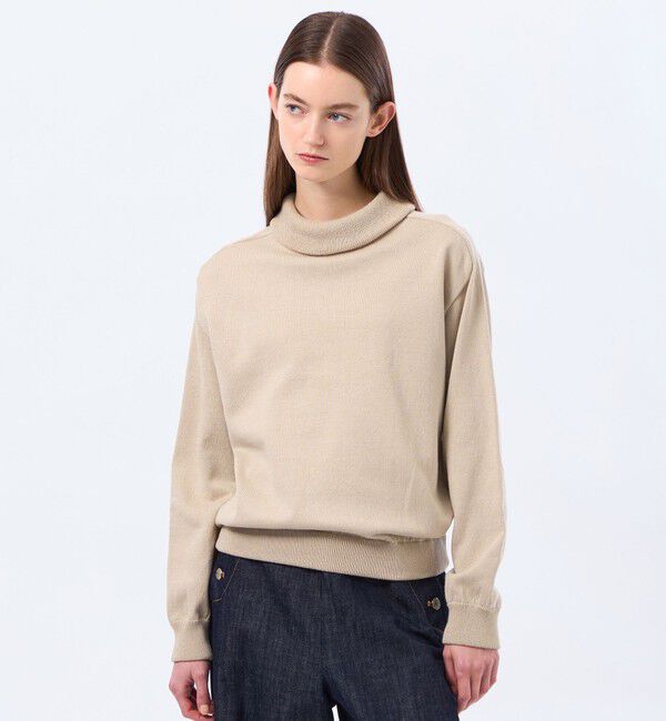 MACKINTOSH PHILOSOPHY「バイカラーロールニット」|ニット・セーター|ベージュ