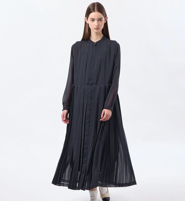 MACKINTOSH PHILOSOPHY「【WEB&一部店舗限定】【WILLINGHAM DRESS（ウィリングハムドレス）】トリプルプリーツ」|ワンピース|ネイビー