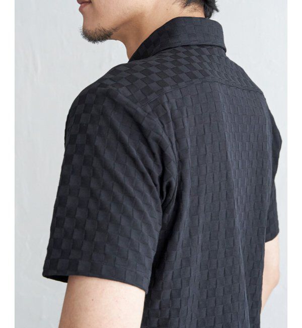 IKKA LOUNGE「リンクスジャカード市松ポロシャツ」|Tシャツ・カットソー|