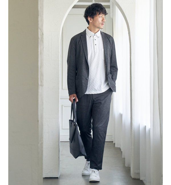 IKKA LOUNGE「リンクスジャカード市松ポロシャツ」|Tシャツ・カットソー|