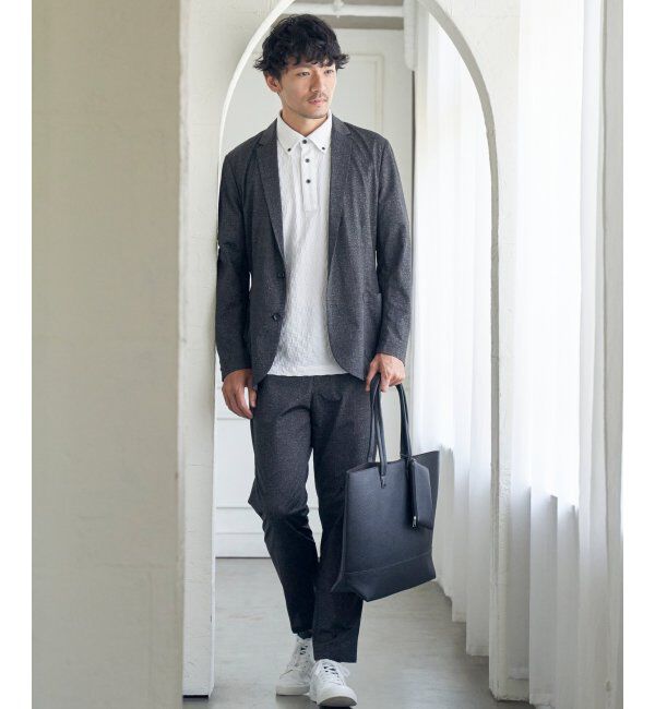 IKKA LOUNGE「リンクスジャカード市松ポロシャツ」|Tシャツ・カットソー|