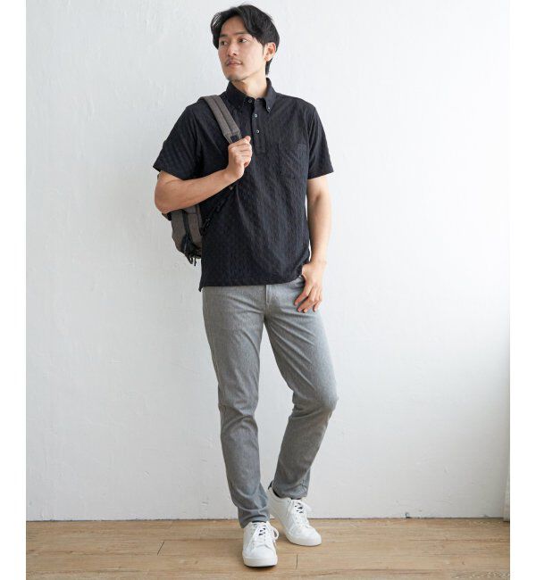 IKKA LOUNGE「リンクスジャカード市松ポロシャツ」|Tシャツ・カットソー|