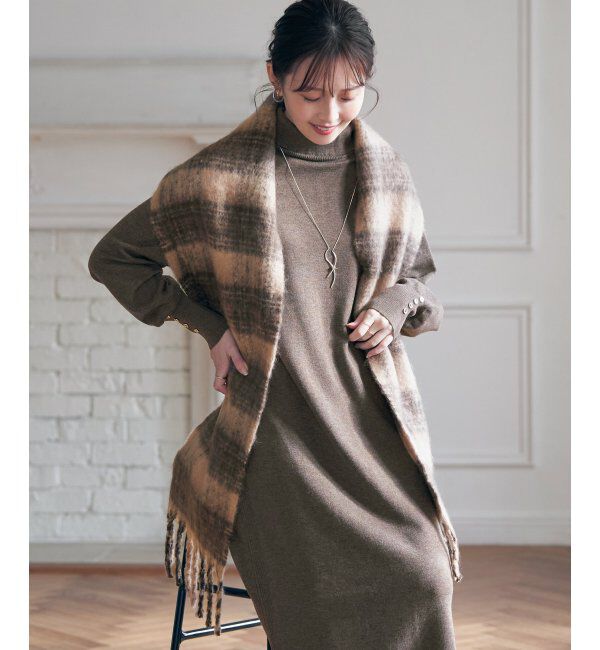 ikka「ブークレー細幅マフラー」|マフラー|