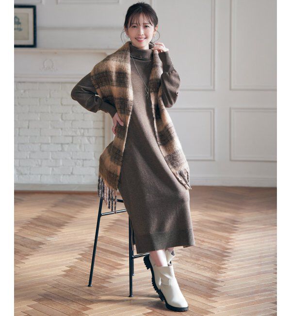 ikka「ブークレー細幅マフラー」|マフラー|